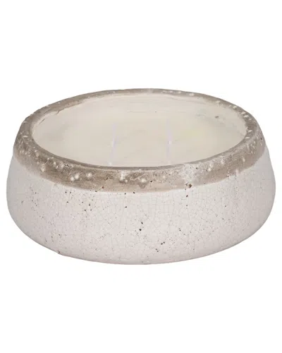 Sagebrook Home 10in 35oz Wood Sage & Sea Salt Bowl Candle In White