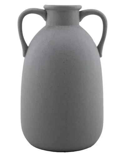 Sagebrook Home 10in Eared Vase In Grey