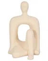 Sagebrook Home 10in Sitting Figure With Sand Glaze In Neutral