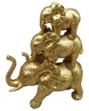 Sagebrook Home 10in Stacked Raised Trunk Elephants In Gold