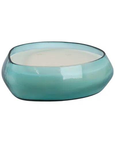 Sagebrook Home 10x3in 61oz Wood Sage & Sea Salt Scented Candle In Blue