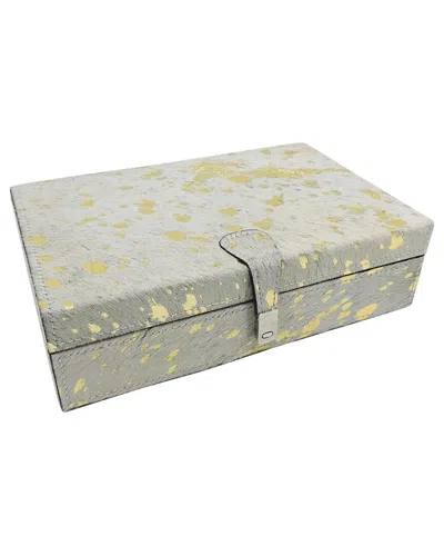 Sagebrook Home 11in Hair-on-hide Speckled Box In Gray