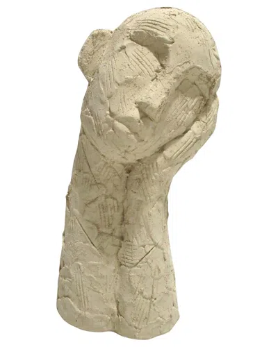 Sagebrook Home 11in Resting Head-on-hand Figure In Tan