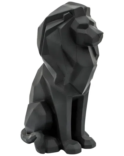 Sagebrook Home 11in Sitting Lion Figure In Black