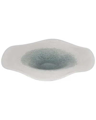 Sagebrook Home 12in Light Blue Waters Bowl In White