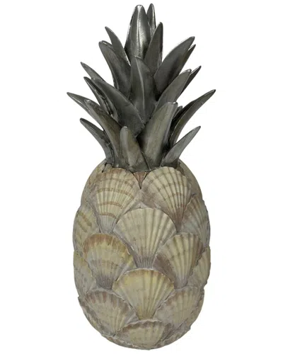 Sagebrook Home 12in Seashell Pineapple Accent In Multicolor