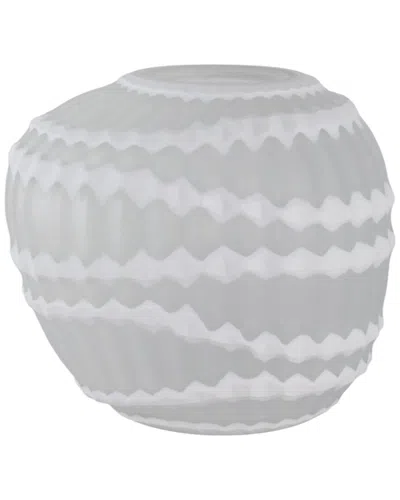 Sagebrook Home 12in Warwick Small Carved Glass Vase In Gray
