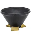 Sagebrook Home 12in Wooden Bowl With Metal Legs In Black