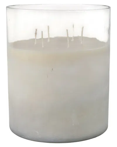 Sagebrook Home 12x10in 349oz Jasmine Frosted Glass Candle In White