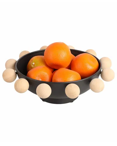Sagebrook Home 13 Bowl With Large Wooden Knobs