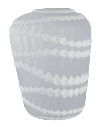 Sagebrook Home 13in Warwick Large Carved Glass Vase In Gray