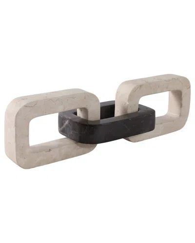 SAGEBROOK HOME SAGEBROOK HOME 13X4IN MARBLE CHAIN LINK OBJECT