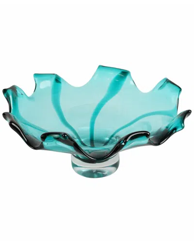 Sagebrook Home 14in Calinda Artisan Blown Glass Bowl In Blue