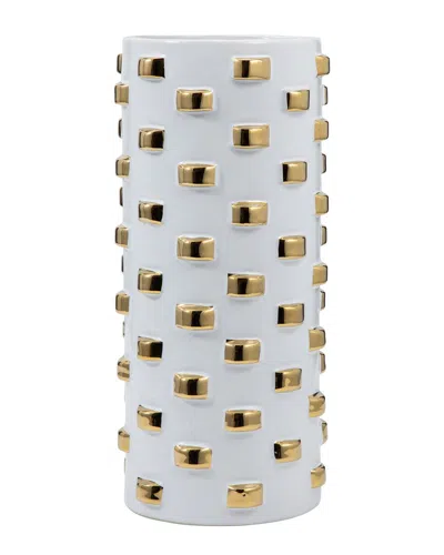 Sagebrook Home 15in Cylinder Vase In White