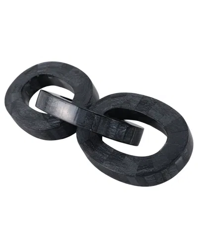 Sagebrook Home 15x5 3-link Marbled Resin Chain In Black