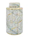 Sagebrook Home 16in Jar With Lid In Green