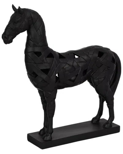 Sagebrook Home 17in Horse Sculpture On Base In Black