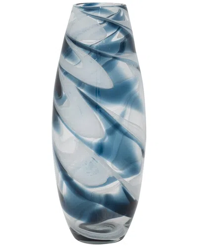Sagebrook Home 17in Swirl Vase In Blue
