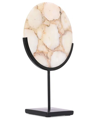 Sagebrook Home 17x10 Agate Disc On Stand, Multi In Black