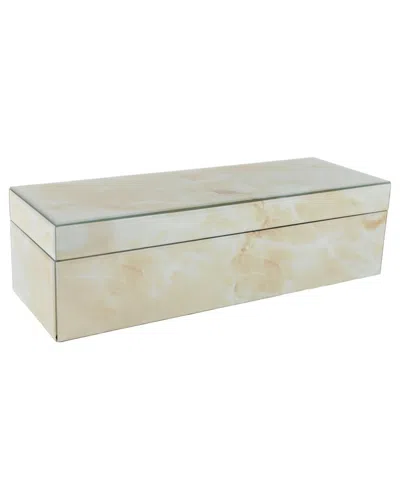Sagebrook Home 17x6 Marbled Glass Box In Gray