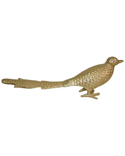 Sagebrook Home 18in Long Tailed Bird Džcor In Gold
