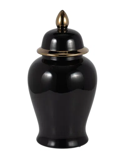 Sagebrook Home 18in Temple Jar In Black