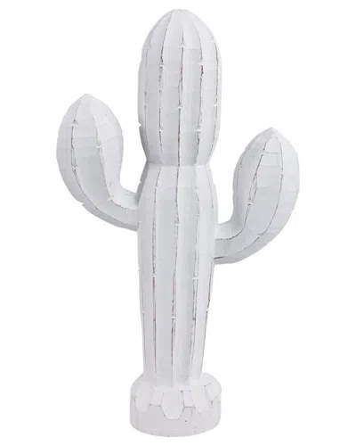 Sagebrook Home 18in Wooden Cactus Decor In Brown
