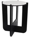 Sagebrook Home 19x16 Criss-cross Marble Top Accent Table,wht/blk In Black