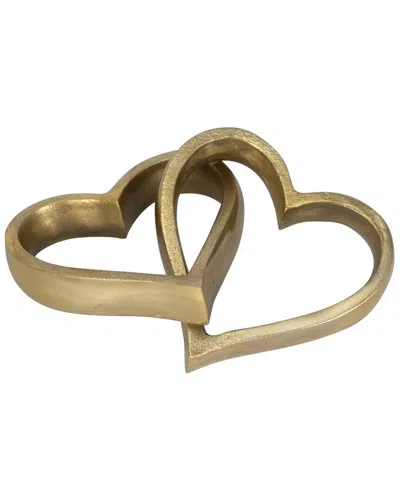 Sagebrook Home 2 Hearts Linked Chain Accent In Gold