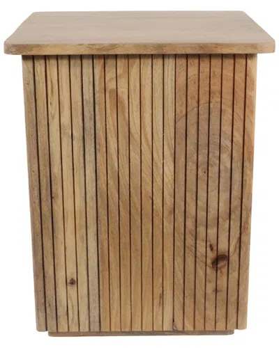 Sagebrook Home 20in Square Ribbed Accent Table In Brown