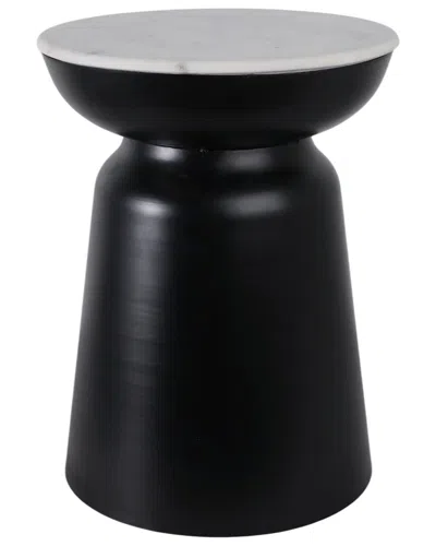 Sagebrook Home 20x15in Metal Accent Table With Marble Top In Black