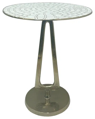 SAGEBROOK HOME SAGEBROOK HOME 20X16IN SEASHELL PATTERN TOP ACCENT TABLE