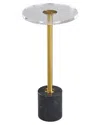 Sagebrook Home 21in Elisia Acrylic & Marble Accent Table