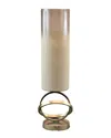 Sagebrook Home 21in Glass Hurricane Vase In White