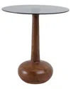 Sagebrook Home 21x18 Smoke Glass Top Teardrop Accent Table In Brown