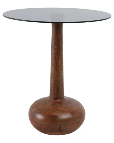 SAGEBROOK HOME SAGEBROOK HOME 21X18IN SMOKE GLASS TOP TEARDROP ACCENT TABLE