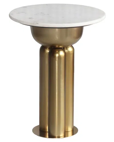 Sagebrook Home 22in Marble Top Side Table In Gold