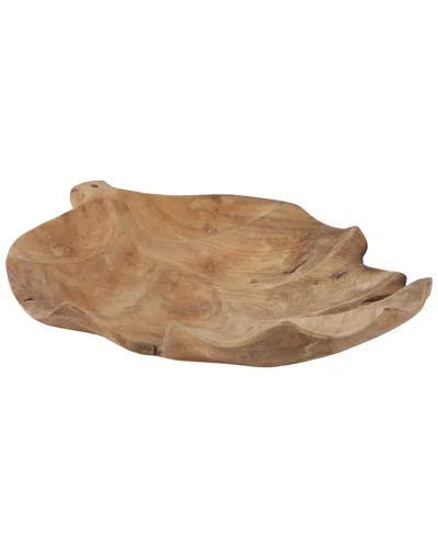 Sagebrook Home 24 Teak Leaf Bowl In Brown