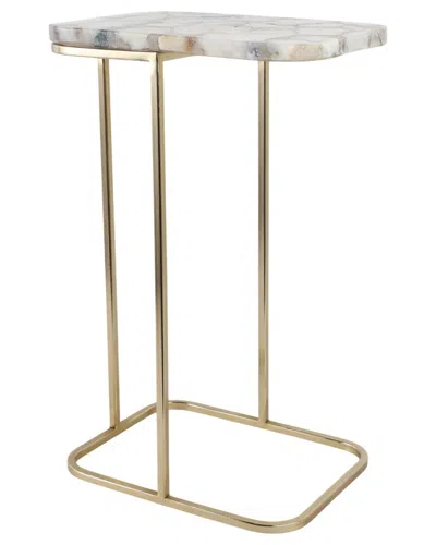 Sagebrook Home 24xin Agate Top C-table In White
