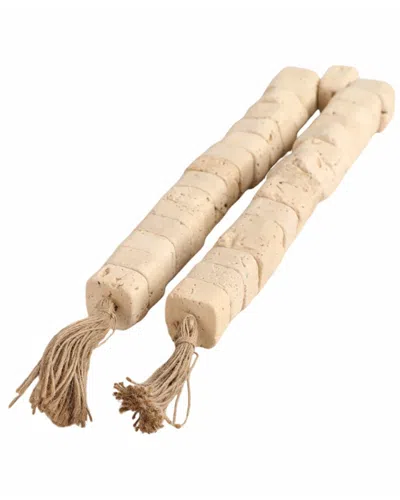 SAGEBROOK HOME SAGEBROOK HOME 26IN TRAVERTINE BEADED GARLAND