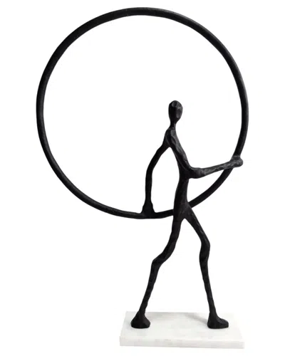 SAGEBROOK HOME SAGEBROOK HOME 28X15IN MAN WITH RING ON MARBLE BASE