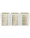 Sagebrook Home 3-cup Dotted Pen Holder In Ivory