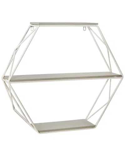 Sagebrook Home 3-tier Hexagon Wall Shelf In Gray