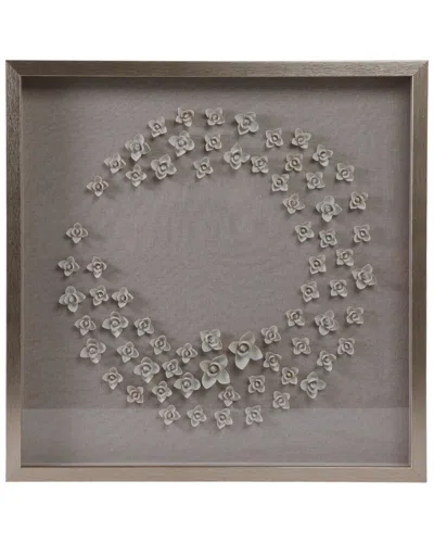 Sagebrook Home 30x30 Payens Dimensional Flower Shadowbox Art In Gray