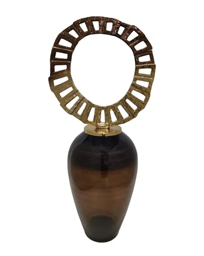Sagebrook Home 31in Vase With Crown Top In Brown