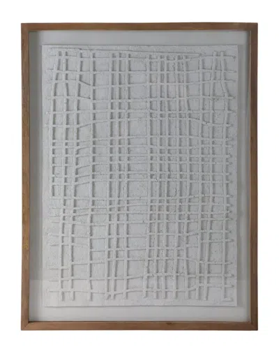 Sagebrook Home 37x48in Paper Mache Wall Art In Wooden Frame In Gray