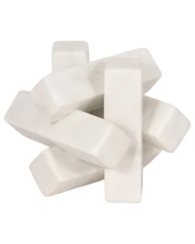 Sagebrook Home 4 Marble Geometric Orb In White