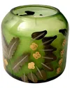 Sagebrook Home 4in 12oz Gardenia Floral Pattern Candle In Green