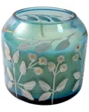 Sagebrook Home 4in 12oz Jasmine Floral Pattern Candle In Blue