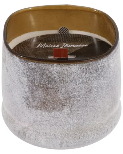 Sagebrook Home 4in 12oz Sensual Amber Frosted Glass Candle In Brown